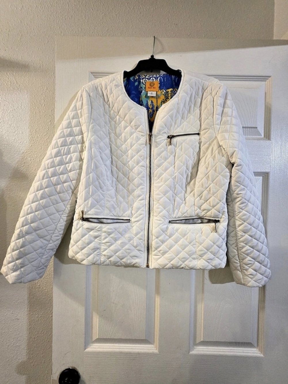 Ruby Rd Quilted Jacket in White Size 14